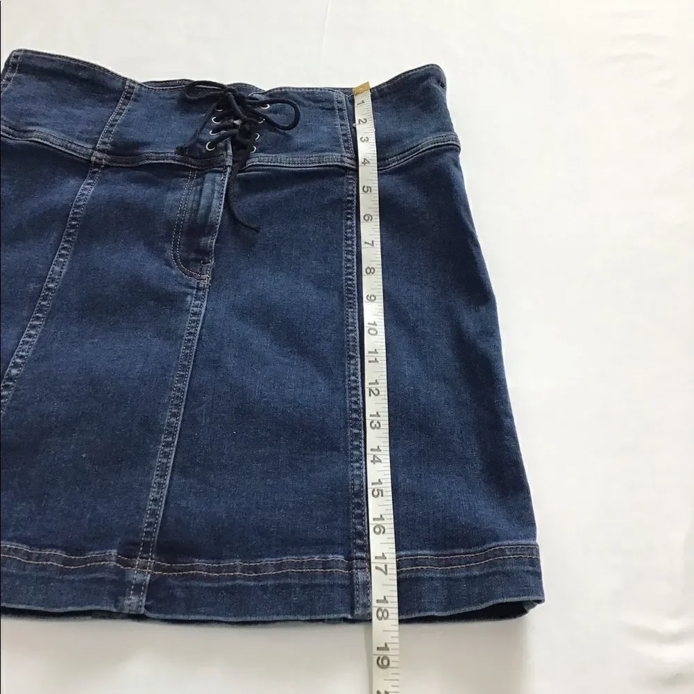 Free People Denim Min Skirt Blue Modern Femme Jean Denim Mini Skirt